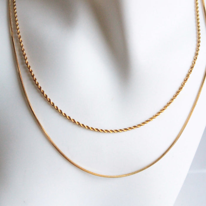 Taki |  Double Chain Necklace Gold