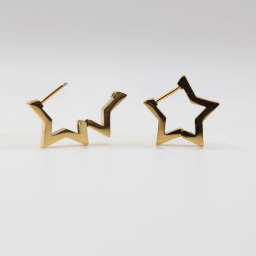 One touch gold star earrings made for mums and sensitive skin