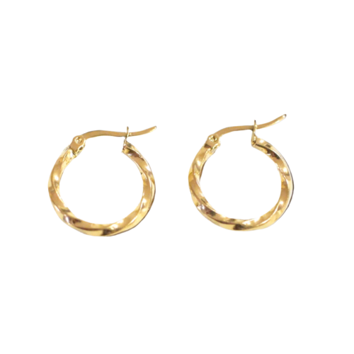 screw hoop earrings 24k gold plated for daily wear
