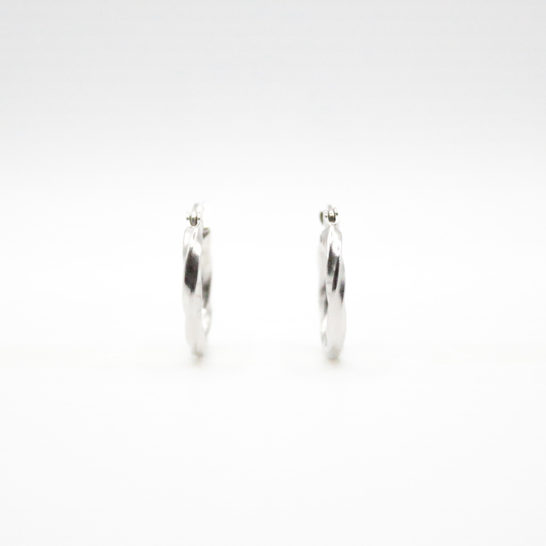 Screw Earrings Silver -  Hypoallergenic