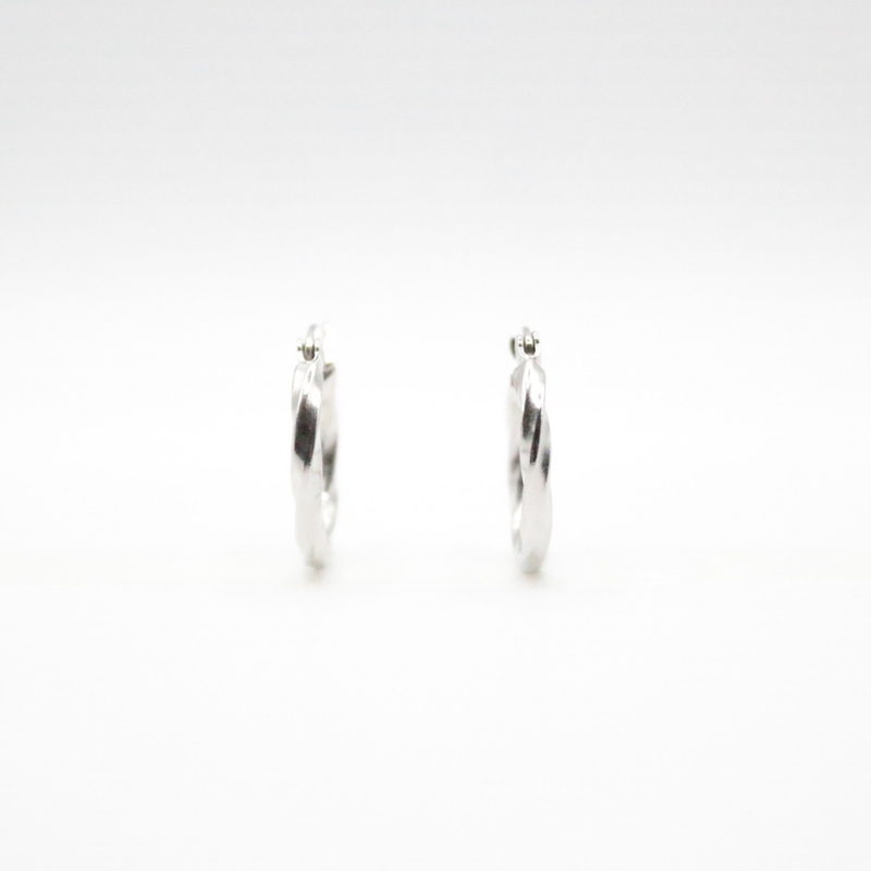 Screw Earrings Silver -  Hypoallergenic