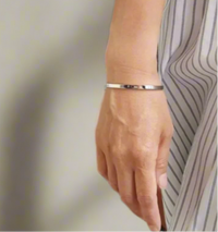 Cuff Bangle Silver - Rhodium plated, Hypoallergenic