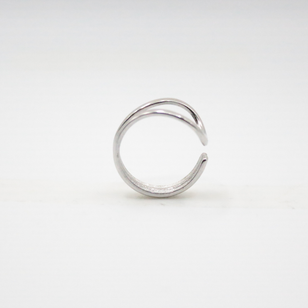 Open Ring Silver - Rhodium plated, Hypoallergenic