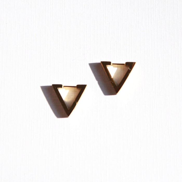 Kaku |  Triangle Hoop Earrings Gold