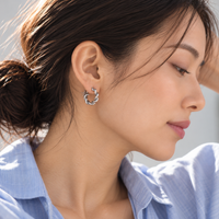 Mitsu |  Twist Hoop Earrings Silver