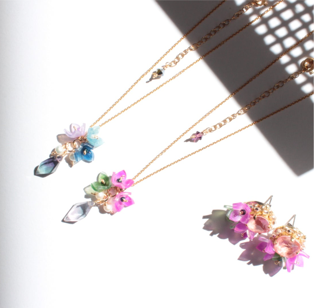 BOUQUET Necklace (Pink) 14K gold-filled