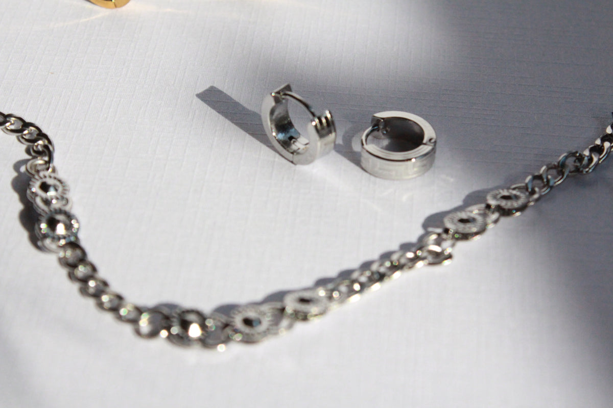 Maya | Meander Hoop Earrings Silver