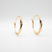 Twist Earrings 40mm Gold- 24K Gold plated, Hypoallergenic