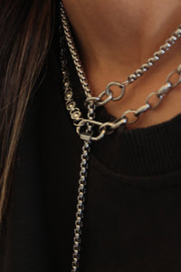 Mika  | Chain Fob Necklace Silver