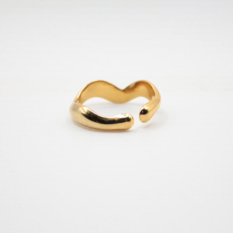 Wave Ring Gold - 24K Gold plated, Hypoallergenic