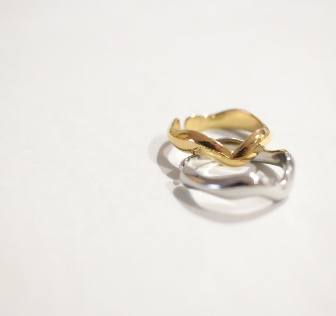 Wave Ring Gold - 24K Gold plated, Hypoallergenic