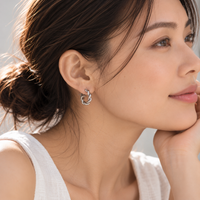 Mitsu |  Twist Hoop Earrings Silver