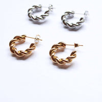 Mitsu |  Twist Hoop Earrings Gold