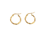 Screw Earrings Gold - 24K gold plated, Hypoallergenic