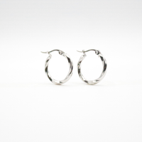 Screw Earrings Silver -  Hypoallergenic