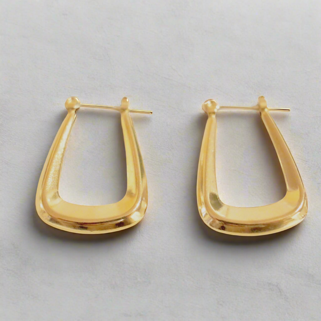 Harp Earrings Gold - 24K Gold plated, Hypoallergenic