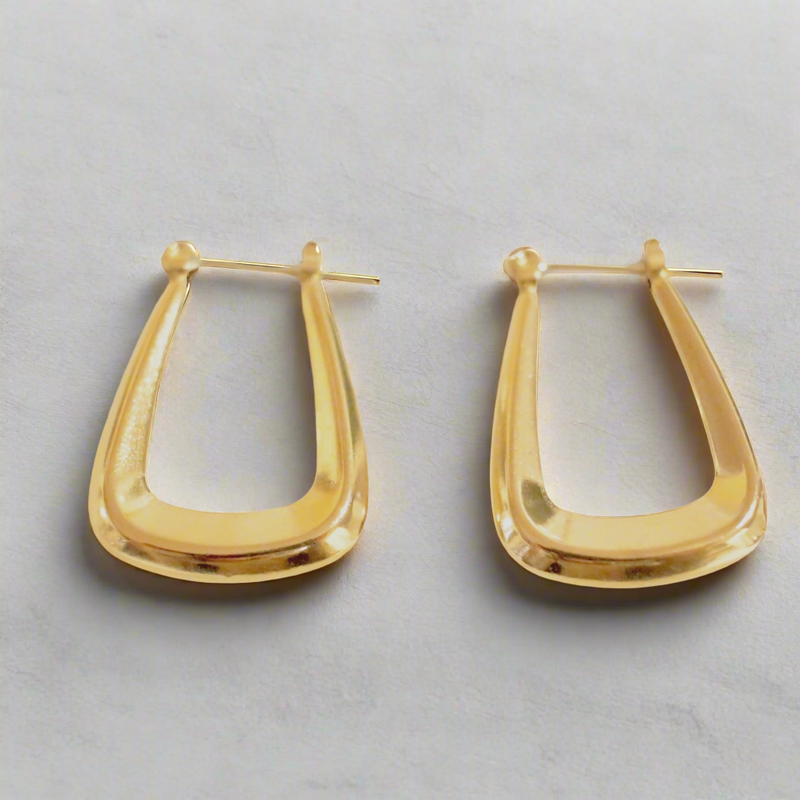 Harp Earrings Gold - 24K Gold plated, Hypoallergenic