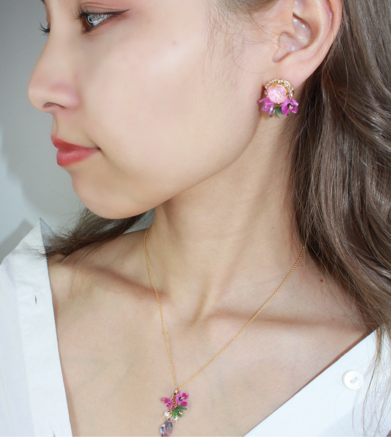 BOUQUET Earrings (Pink Flamingo) Hypoallergenic