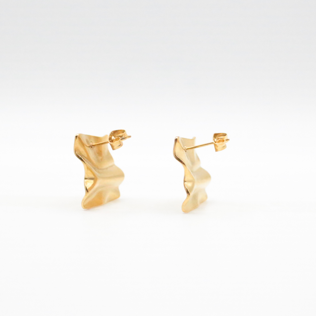 Origami Earrings Gold - 24K gold plated, Hypoallergenic