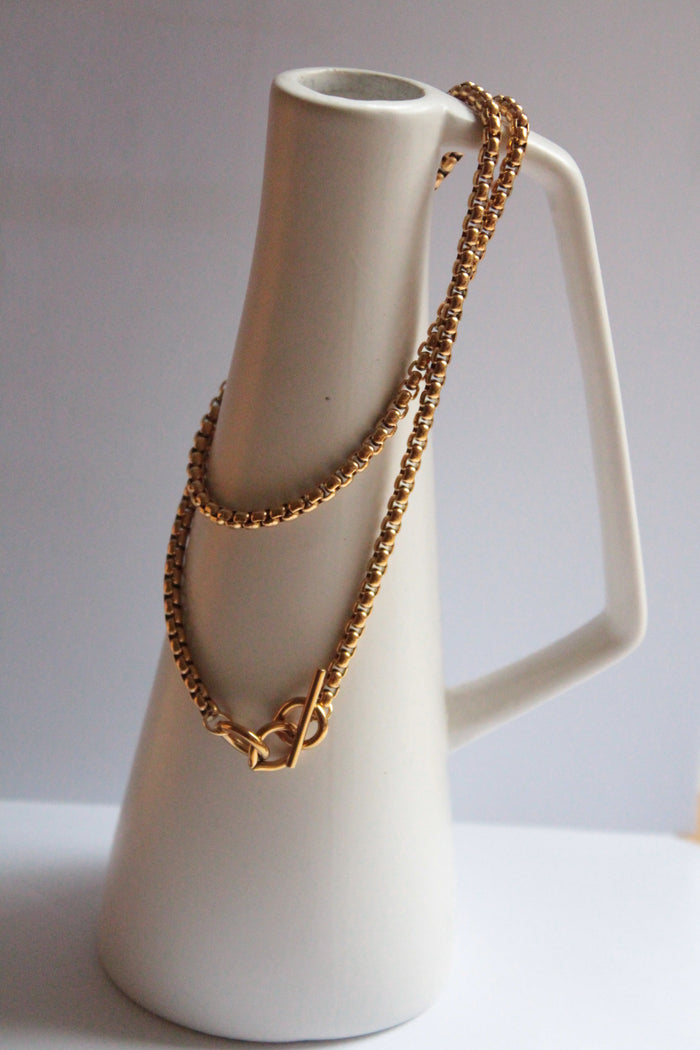 Mika  | Chain Fob Necklace Gold