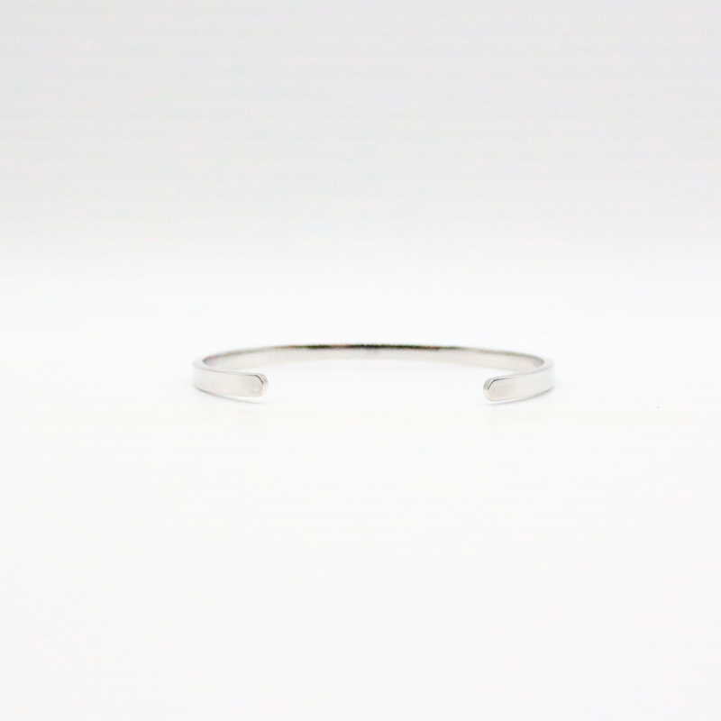 Cuff Bangle Silver - Rhodium plated, Hypoallergenic