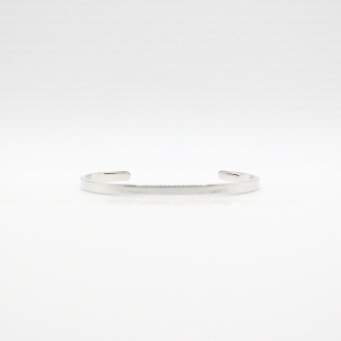 Cuff Bangle Silver - Rhodium plated, Hypoallergenic