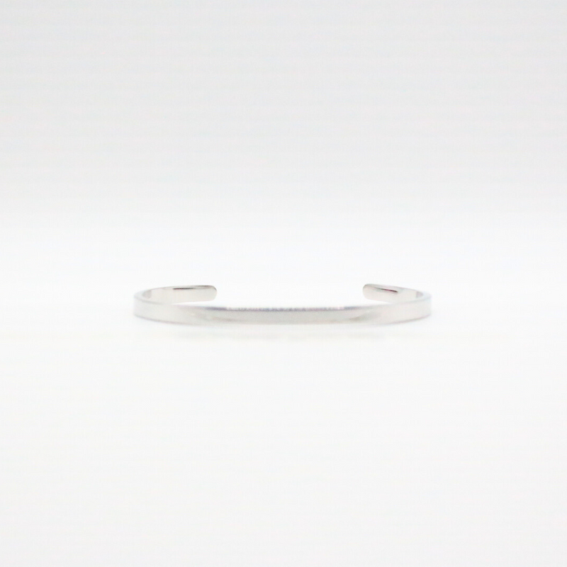 Cuff Bangle Silver - Rhodium plated, Hypoallergenic