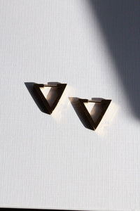 Kaku |  Triangle Hoop Earrings Gold