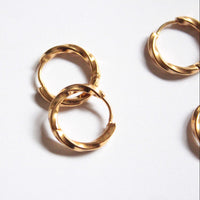 Seri |  One Touch Hoop Earrings Gold