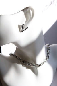 Kaku |  Triangle Hoop Earrings Silver