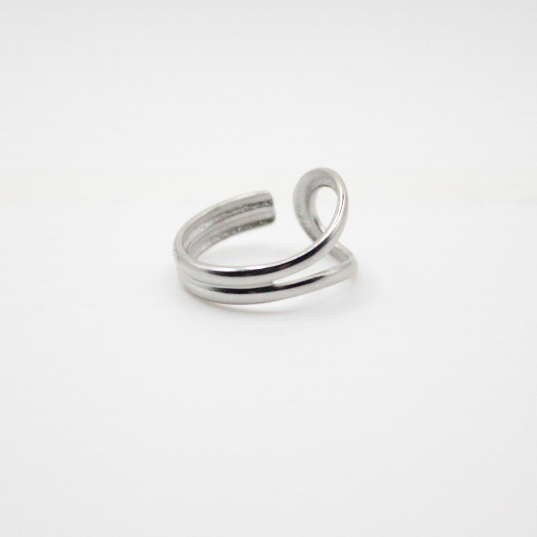 Open Ring Silver - Rhodium plated, Hypoallergenic