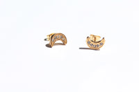 Gekka  | Crescent Moon Stud Earrings Gold
