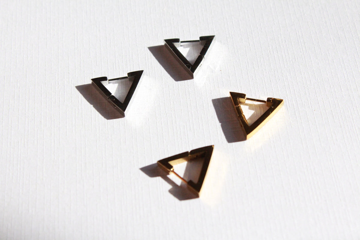 Kaku |  Triangle Hoop Earrings Gold