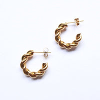 Mitsu |  Twist Hoop Earrings Gold