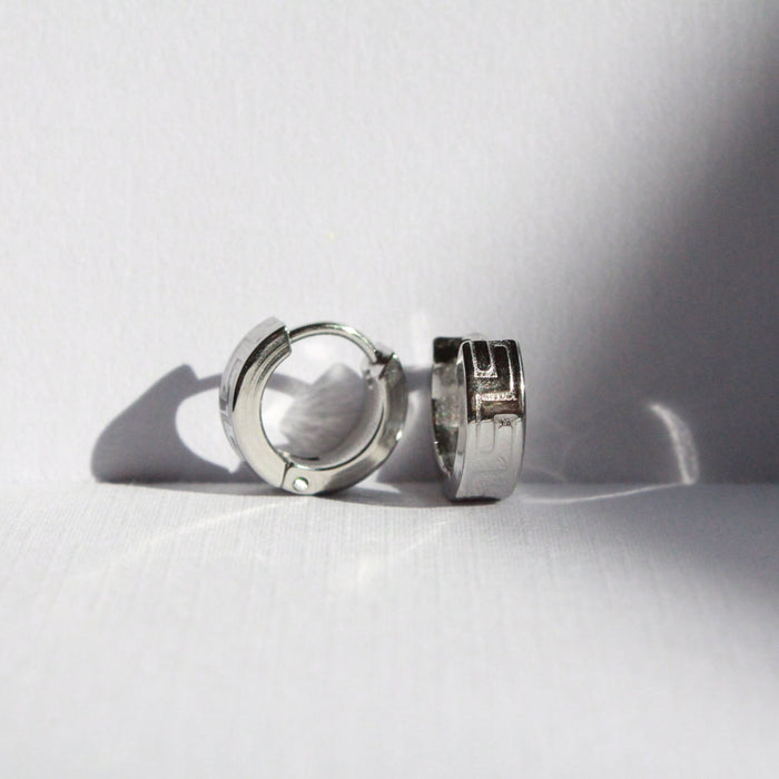 Maya | Meander Hoop Earrings Silver