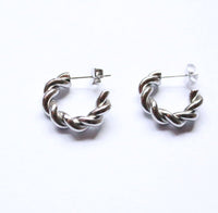 Mitsu |  Twist Hoop Earrings Silver