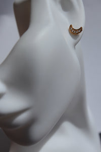Gekka  | Crescent Moon Stud Earrings Gold