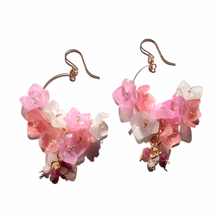 AJISAI Hoop Earrings (Pink)