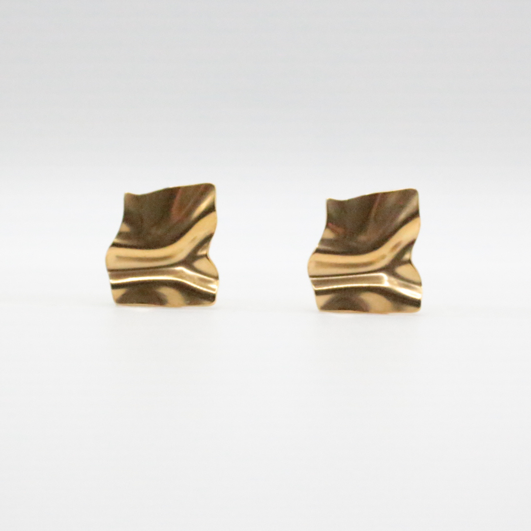 Origami Earrings Gold - 24K gold plated, Hypoallergenic