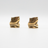 Origami Earrings Gold - 24K gold plated, Hypoallergenic