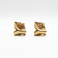 Origami Earrings Gold - 24K gold plated, Hypoallergenic