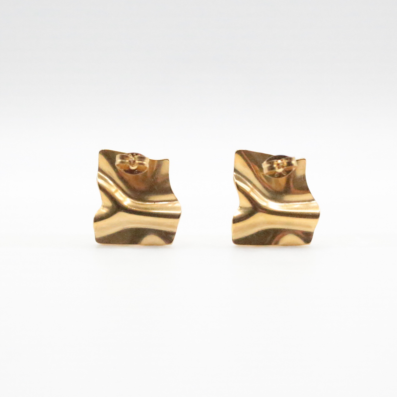 Origami Earrings Gold - 24K gold plated, Hypoallergenic