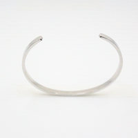 Cuff Bangle Silver - Rhodium plated, Hypoallergenic