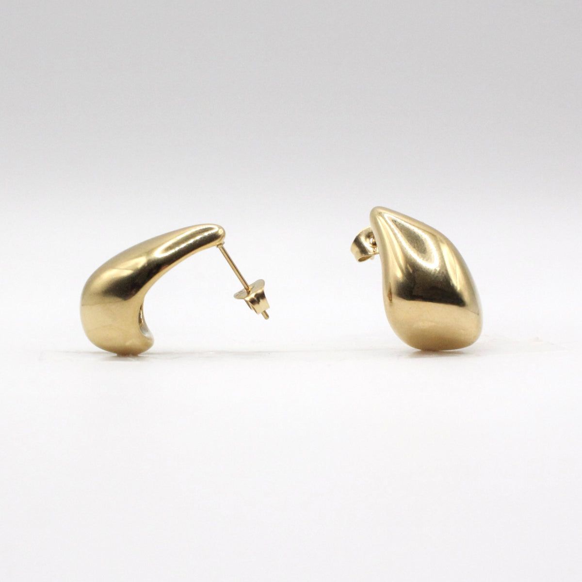 24k gold plate bold statement earrings made for mums and sensitive ears 