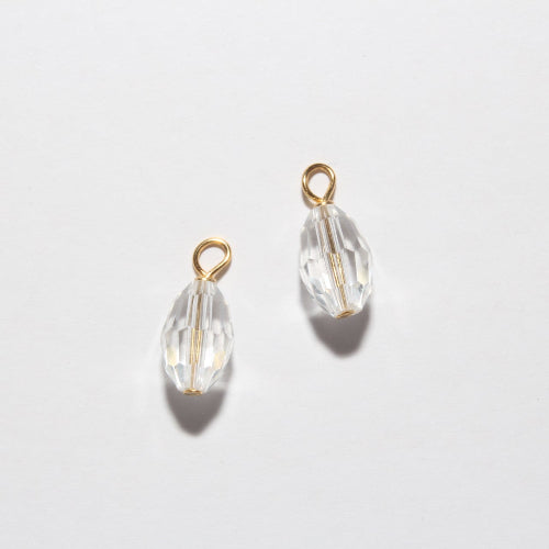 clear crystal charms gold handmade 