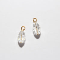 clear crystal charms gold handmade 