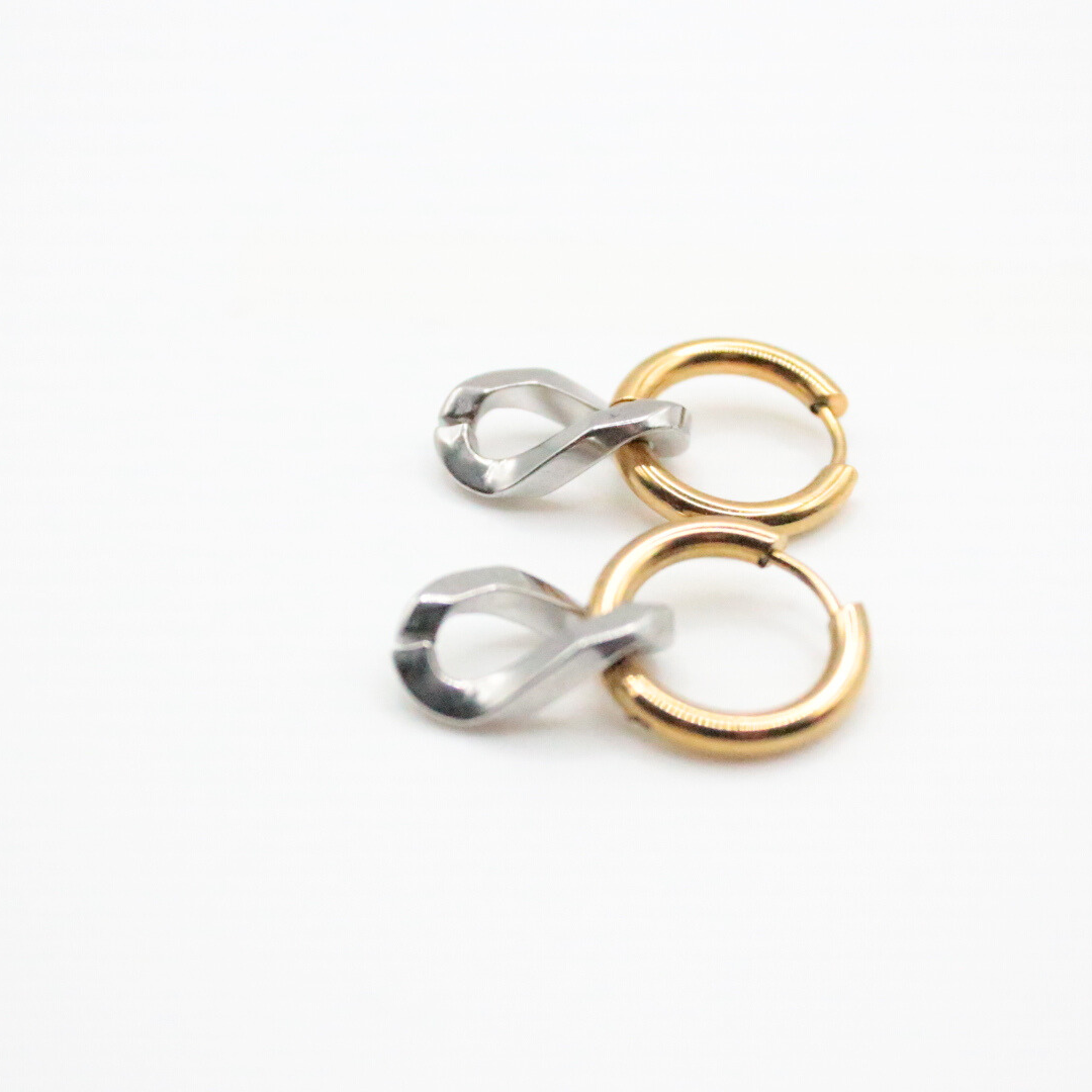 Chain Hoop Earrings Gold - Hypoallergenic