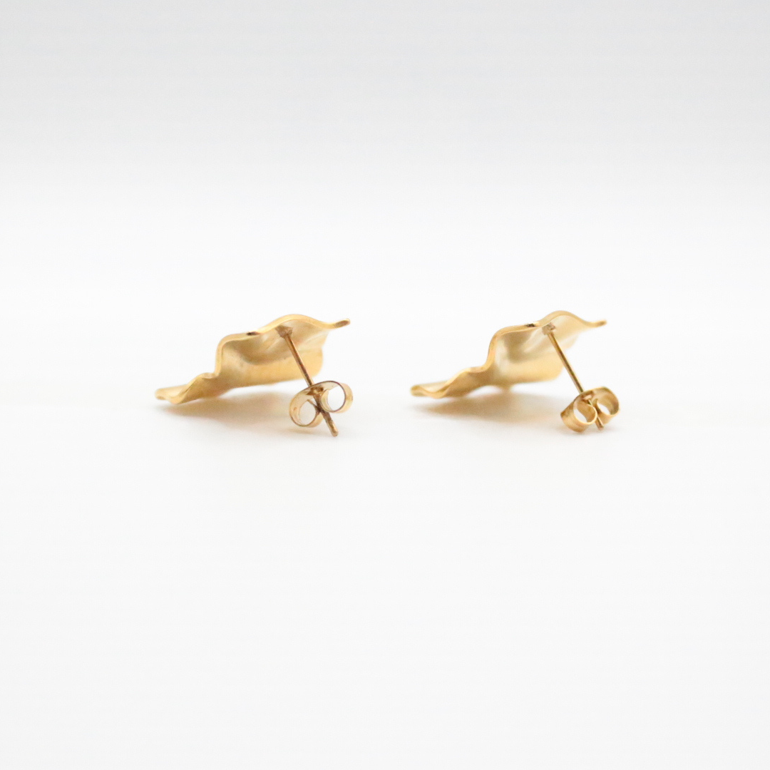 Origami Earrings Gold - 24K gold plated, Hypoallergenic