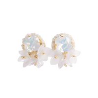 BOUQUET Earrings (White Opal) Hypoallergenic