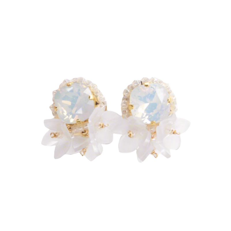 BOUQUET Earrings (White Opal) Hypoallergenic